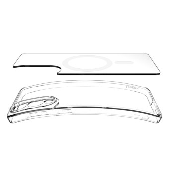 Spigen Ultra Hybrid Mag кейс – Galaxy S25 Edge – Прозрачен/Бял – MagSafe съвместим