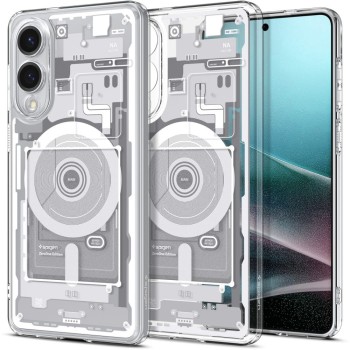 Spigen Ultra Hybrid Mag кейс – Galaxy S25 Edge – Zero One White – MagSafe съвместим