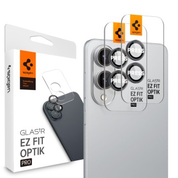 Spigen Optik Pro GLAS.tR EZ Fit – Протектор за камера – Galaxy S25 Edge – Черен – 2 броя
