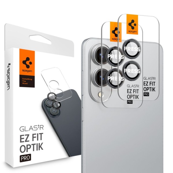 Spigen Optik Pro GLAS.tR EZ Fit – Протектор за камера – Galaxy S25 Edge – Черен – 2 броя