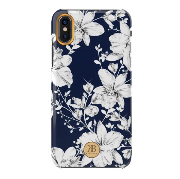 Калъф Kingxbar Blossom със Swarovski Crystals за iPhone XS Max, Blue