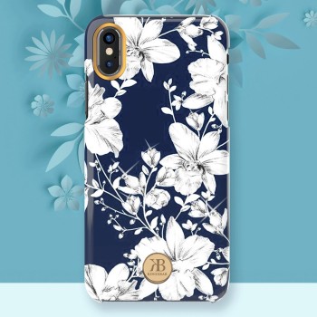 Калъф Kingxbar Blossom със Swarovski Crystals за iPhone XS Max, Blue