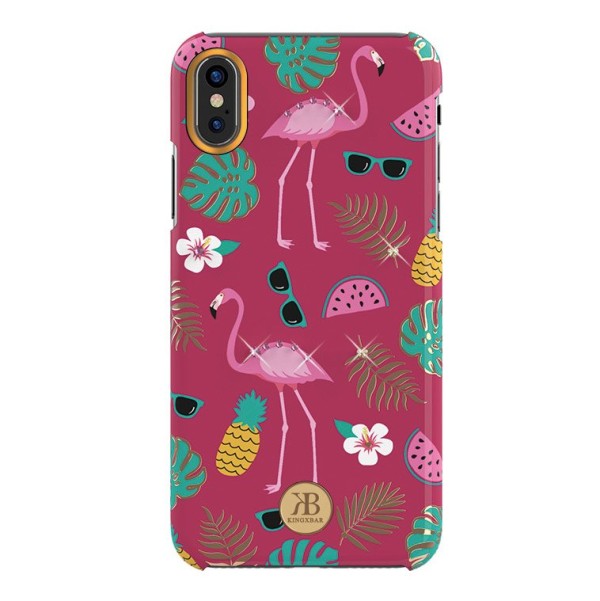 Калъф Kingxbar Blossom със Swarovski Crystals за iPhone XS/iPhone X, Pink