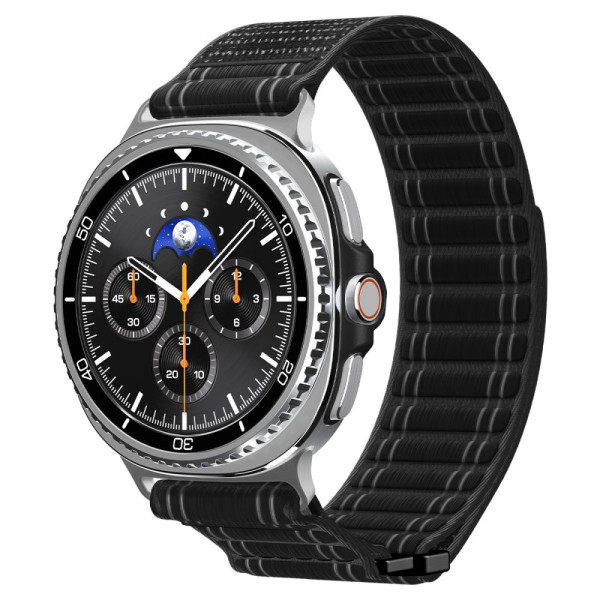 SPIGEN WBF0 текстилна каишка – Samsung Galaxy Watch 8 / Classic (40 / 44 / 46 mm) – Черна
