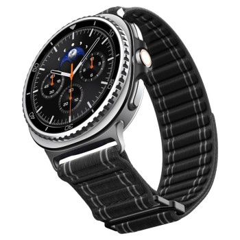 SPIGEN WBF0 текстилна каишка – Samsung Galaxy Watch 8 / Classic (40 / 44 / 46 mm) – Черна