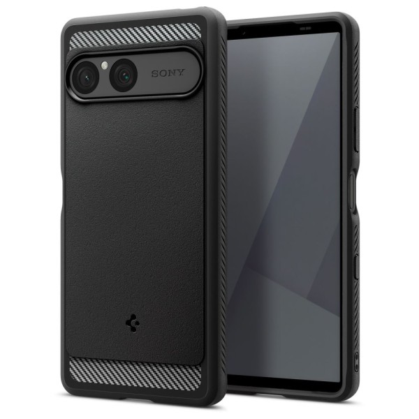 SPIGEN Rugged Armor – Калъф за Sony Xperia 10 VII – Мат Черен