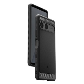 SPIGEN Rugged Armor – Калъф за Sony Xperia 10 VII – Мат Черен