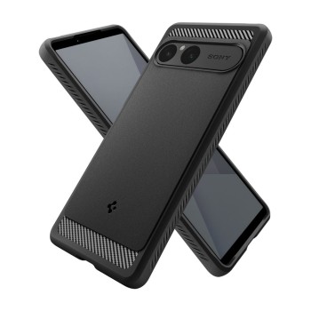 SPIGEN Rugged Armor – Калъф за Sony Xperia 10 VII – Мат Черен