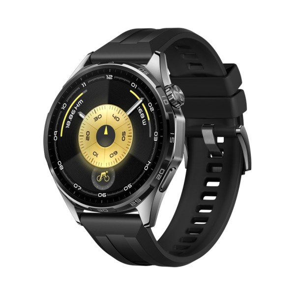 Смарт часовник HUAWEI WATCH GT 6 Black, ATM-B19F, Black Fluoroelastomer Strap, 46mm, GPS, ПУЛСОМЕР, SPO2