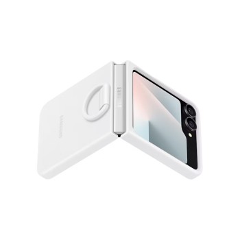 Samsung Силиконов калъф с пръстен EF-PF741TW – Бял, за Galaxy Z Flip 7 FE (SM-F766)