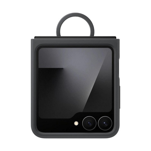 Samsung Силиконов калъф с пръстен EF-PF741TB – Черен, за Galaxy Z Flip 7 FE (SM-F766)