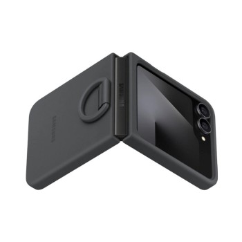 Samsung Силиконов калъф с пръстен EF-PF741TB – Черен, за Galaxy Z Flip 7 FE (SM-F766)