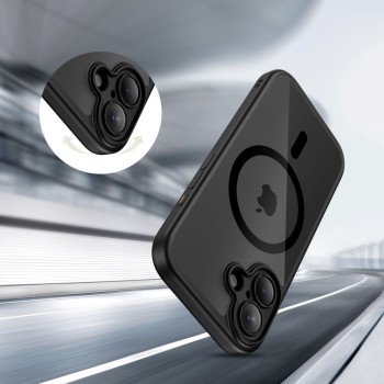 Tech-Protect MagPeak MagSafe CC калъф – iPhone 17 – Черен/Прозрачен