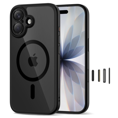 Tech-Protect MagPeak MagSafe CC калъф – iPhone 17 – Черен/Прозрачен
