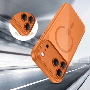 Tech-Protect MagPeak MagSafe CC калъф – iPhone 17 Pro – Cosmic Orange/Прозрачен
