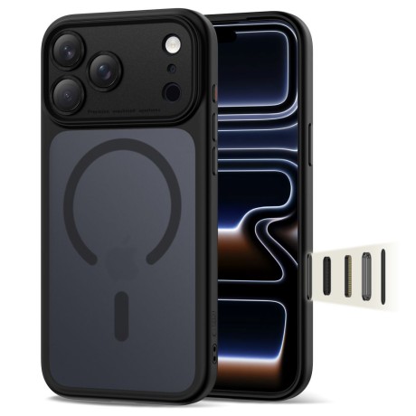 Tech-Protect MagPeak MagSafe CC калъф – iPhone 17 Pro – Матово черен