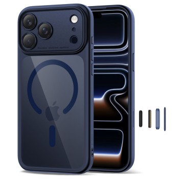 Tech-Protect MagPeak MagSafe CC калъф – iPhone 17 Pro Max – Deep Blue/Прозрачен