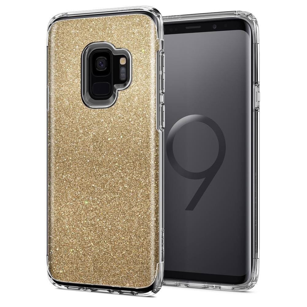 Spigen Slim Armor хибриден кейс с най-висока степен на защита за Samsung Galaxy S9, Glitter Gold