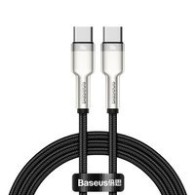 Кабел Baseus Cafule Series Metal Data USB Type C - USB Typ C Cable Power Delivery 100 W (20 V / 5 A) 1 m black (CATJK-C01)
