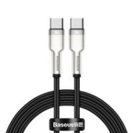 Кабел Baseus Cafule Series Metal Data USB Type C - USB Typ C Cable Power Delivery 100 W (20 V / 5 A) 1 m black (CATJK-C01)