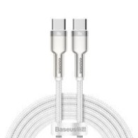 Кабел Baseus Cafule Series Metal Data USB Type C - USB Typ C Cable Power Delivery 100 W (20 V / 5 A) 2 m white (CATJK-D02)