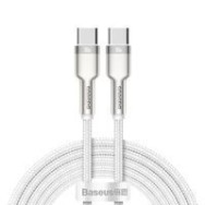 Кабел Baseus Cafule Series Metal Data USB Type C - USB Typ C Cable Power Delivery 100 W (20 V / 5 A) 2 m white (CATJK-D02)