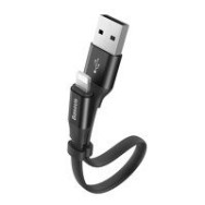 кабел
  Baseus Nimble Flat Portable USB / Lightning Cable with Buckle 2A 0,23M black
  (CALMBJ-B01)