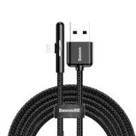 кабел
  Baseus Mobile Game Elbow Cable USB Lightning with Nylon Braid 1.5A 2m black
  (CAL7C-B01)