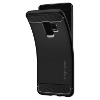 Spigen Rugged Armor удароустойчив силиконов (TPU) калъф за Samsung Galaxy S9, Matte Black