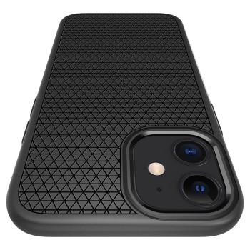 Удароустойчив силиконов кейс Spigen Liquid Air за iPhone 12 mini, Matte Black