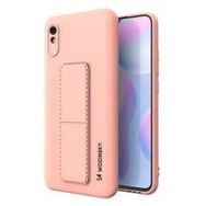 Калъф
  Wozinsky Kickstand Case flexible silicone cover with a stand Xiaomi Redmi
  Note 9 Pro / Redmi Note 9S pink