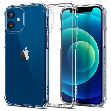 Удароустойчив силиконов кейс Spigen Ultra Hybrid за iPhone 12 mini, Crystal Clear