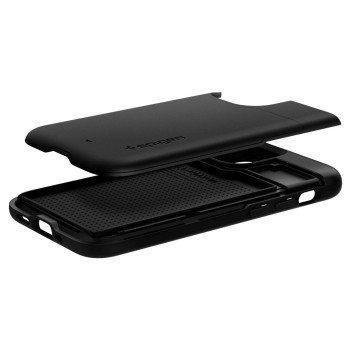 Удароустойчив силиконов кейс Spigen Slim Armor CS за iPhone 12 mini, Black