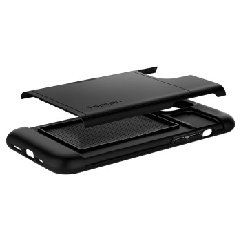 Удароустойчив силиконов кейс Spigen Slim Armor CS за iPhone 12 Pro Max, Black
