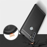 Калъф TECH-PROTECT TPUCARBON за MOTOROLA MOTO G60S, Черен