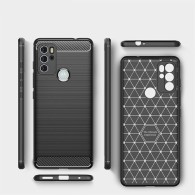 Калъф TECH-PROTECT TPUCARBON за MOTOROLA MOTO G60S, Черен