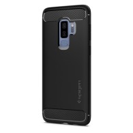 Spigen Rugged Armor удароустойчив силиконов (TPU) калъф за Samsung Galaxy S9+ Plus, Matte Black