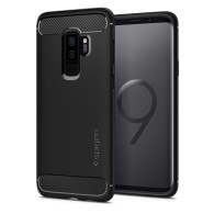 Spigen Rugged Armor удароустойчив силиконов (TPU) калъф за Samsung Galaxy S9+ Plus, Matte Black