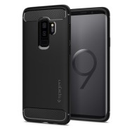 Spigen Rugged Armor удароустойчив силиконов (TPU) калъф за Samsung Galaxy S9+ Plus, Matte Black