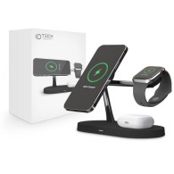 Безжично зарядно TECH-PROTECT A12 3IN1 MAGNETIC MAGSAFE WIRELESS CHARGER, Черен