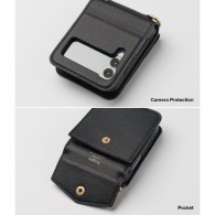 Калъф Ringke Signature Leather Gold Series за Samsung Galaxy Z Flip 3, Black