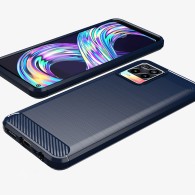 Калъф TECH-PROTECT TPUCARBON за REALME 8/8 PRO, Черен