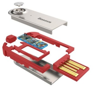 Wireless Adaptor audio 3.5 AUX to USB Baseus, Червен