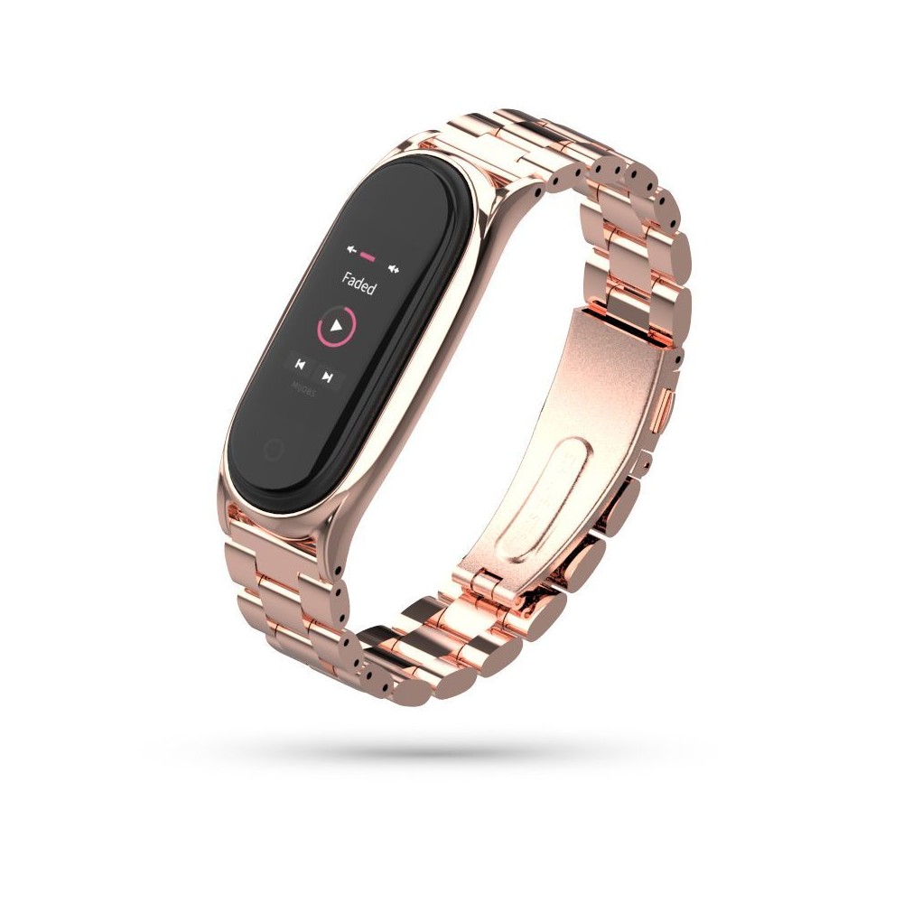 Каишка TECH-PROTECT STAINLESS за XIAOMI MI SMART BAND 5 / 6 / 6 NFC, Rose gold