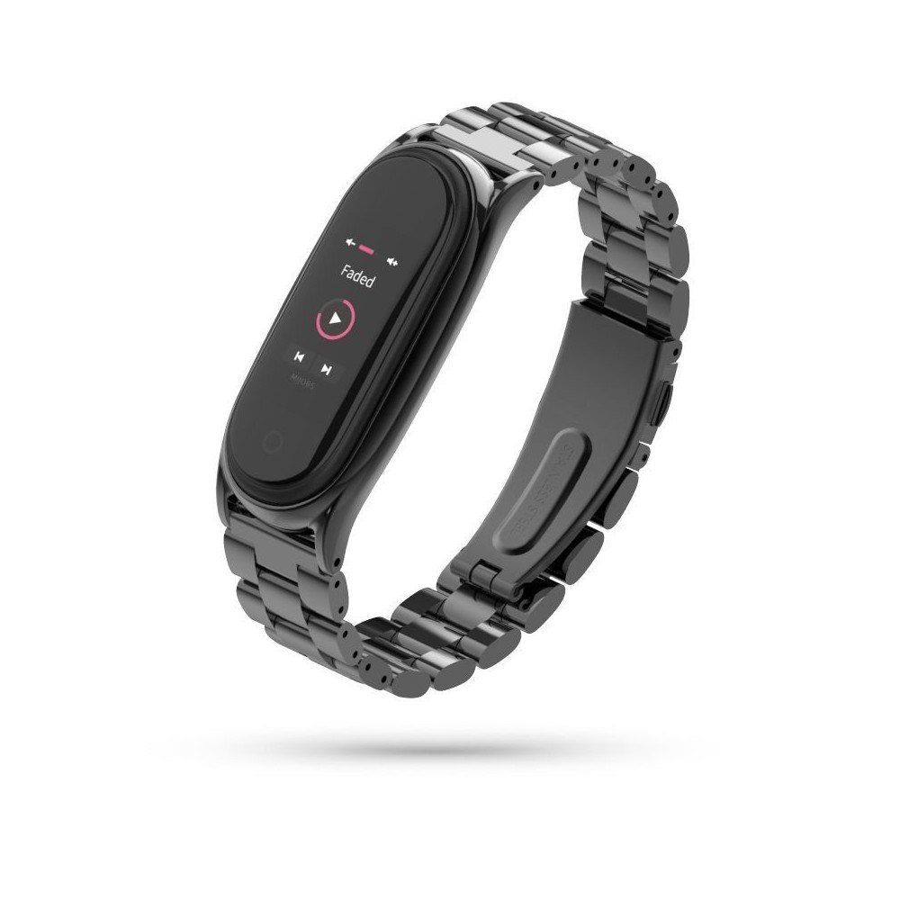 Каишка TECH-PROTECT STAINLESS за XIAOMI MI SMART BAND 5/6/6 NFC, Черен