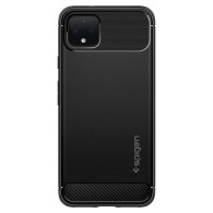 Spigen Rugged Armor удароустойчив силиконов (TPU) калъф за Google Pixel 4, Matte Black