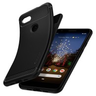 Spigen Rugged Armor удароустойчив силиконов (TPU) калъф за Google Pixel 3a, Matte Black