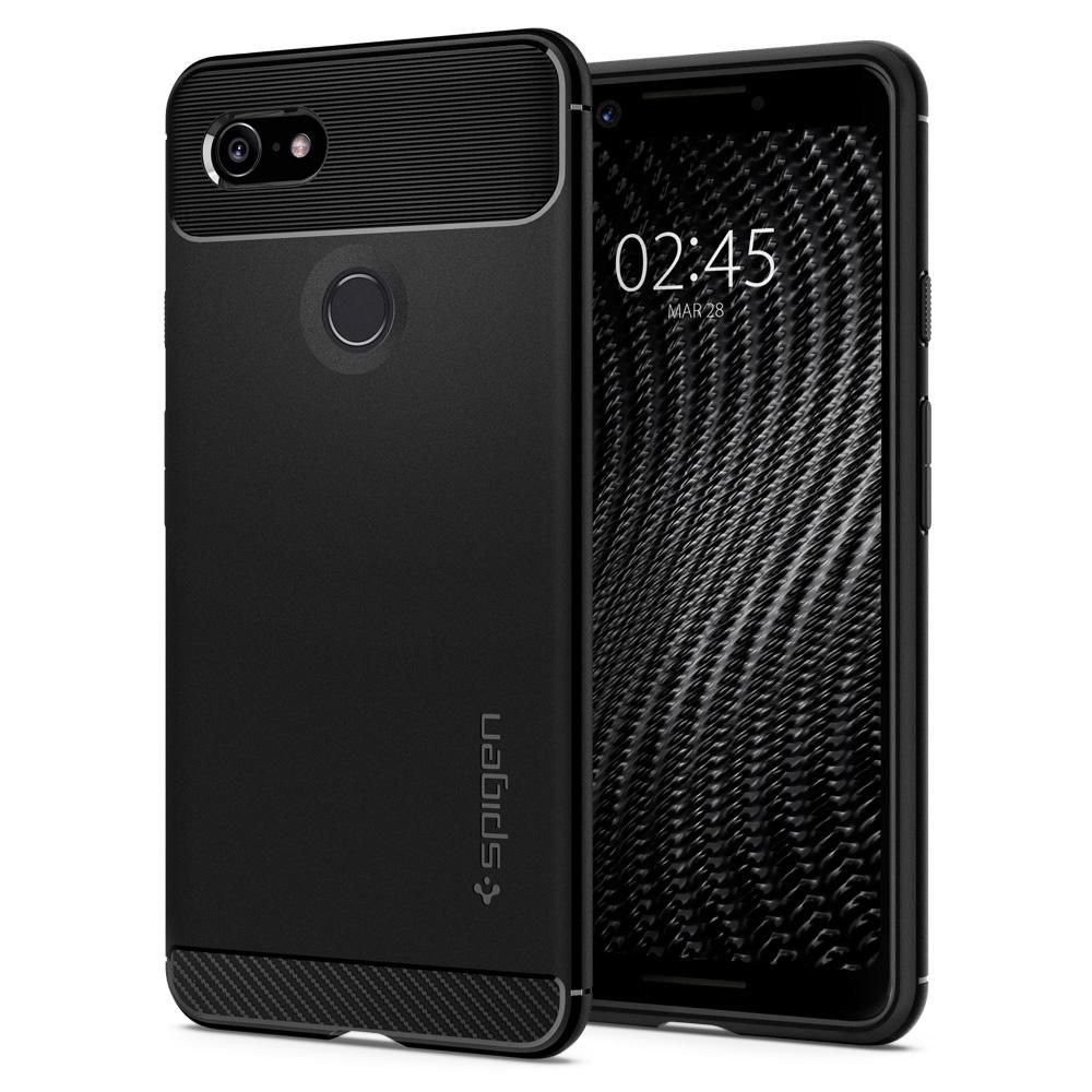 Spigen Rugged Armor удароустойчив силиконов (TPU) калъф за Google Pixel 3, Matte Black