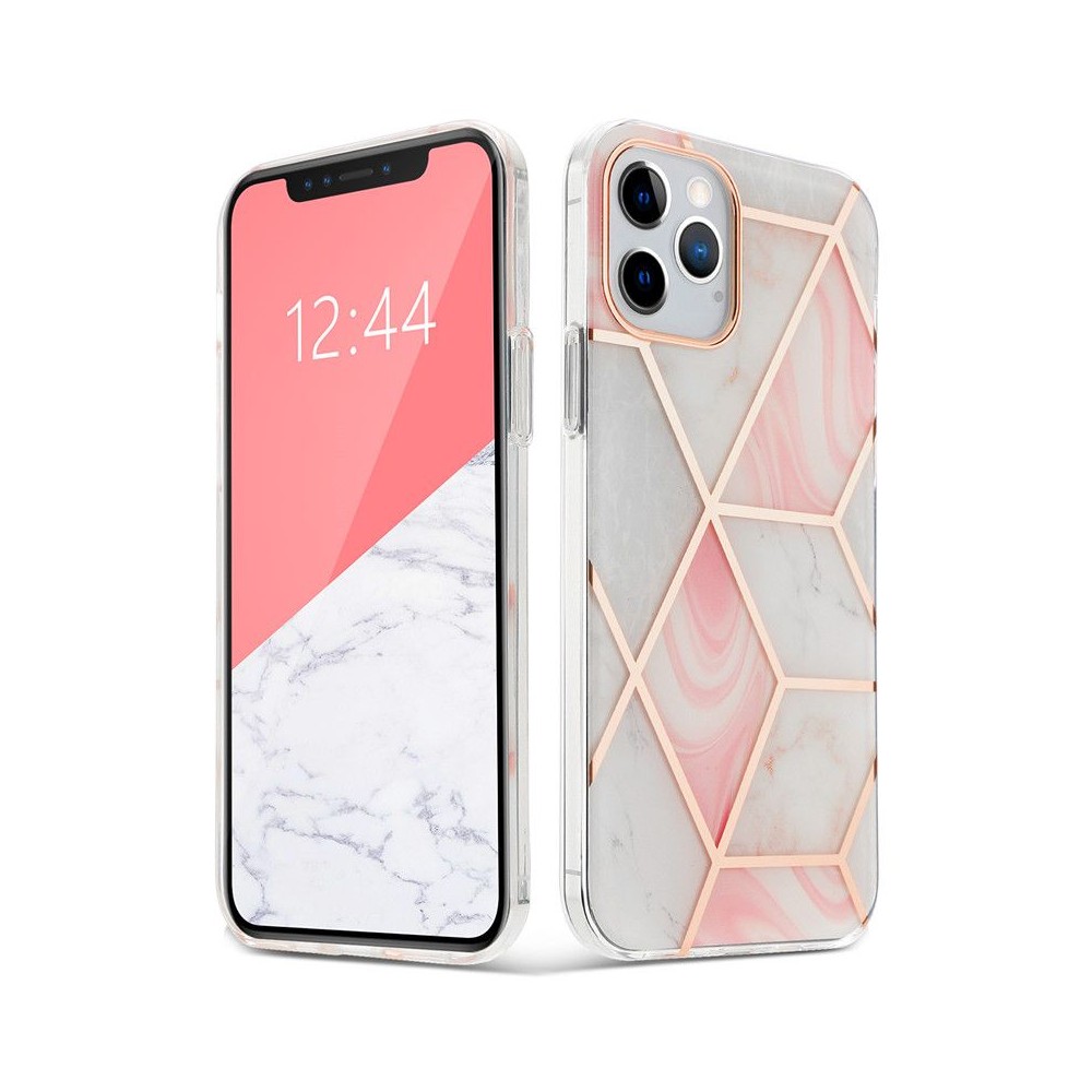 Калъф TECH-PROTECT MARBLE ”2” за IPHONE 12/12 PRO, Розов