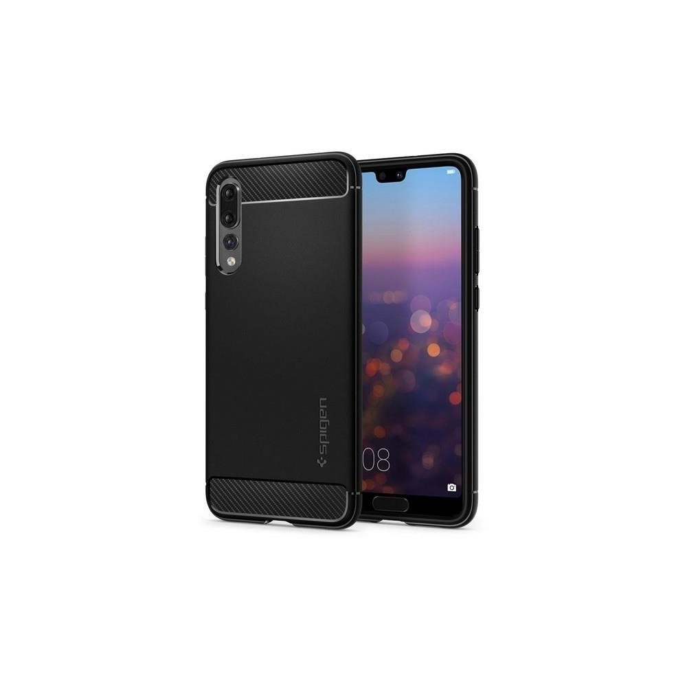 Spigen Rugged Armor удароустойчив силиконов (TPU) калъф за Huawei P20 Pro, Black